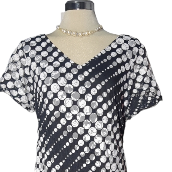 *New* MACCINE Luxury Black and White Polka Dot Dress Size XL - Picture 13 of 15